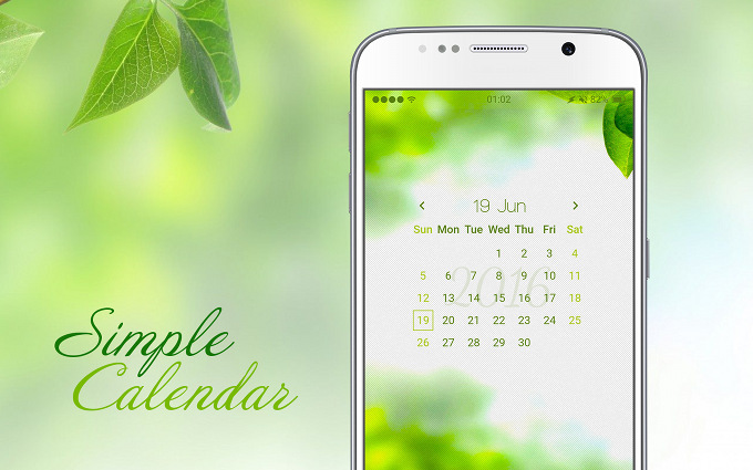 Simple lightweight calendar Komponent for KLWP Live Wallpaper Maker